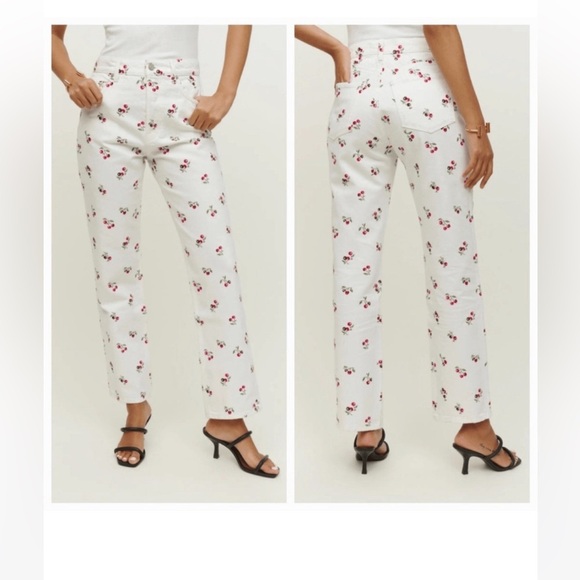 Reformation embroidered cherries jeans - Picture 1 of 8